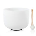 Omara 432HZ 8 Inch C Note Root Chakra Frosted Quartz Crystal Singing Bowl with Mallet and O-ring for Sound Healing Meditation