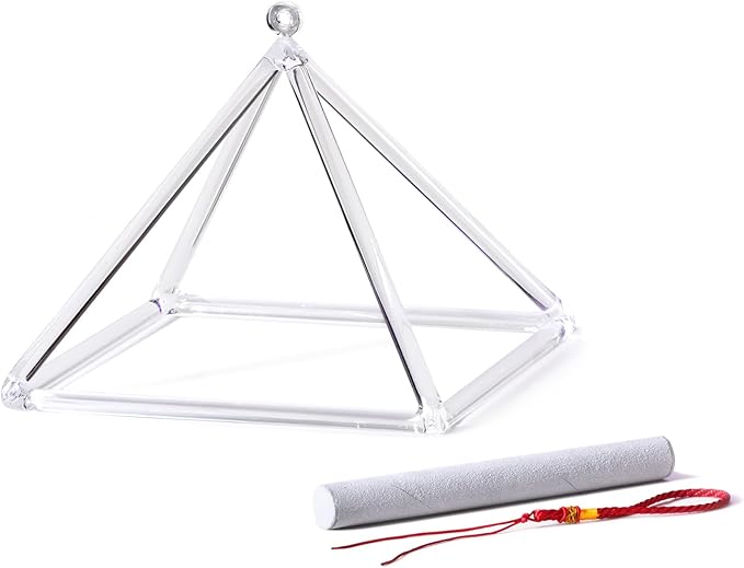 Omara 10 Inch Quartz Crystal Singing Pyramid Healing Musical Instrument + Carry Case Bag Powerful Energy