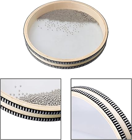 Omara Ocean Drum Sea Drum 12inch- With Hardwood Shell and Wave Beads- Sound Healing Instrument for Meditation, Relaxation, Yoga, Stress Relief (12inch)