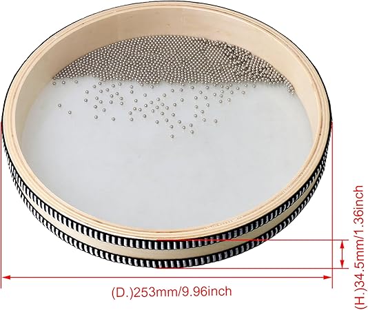 Omara Ocean Drum Sea Drum 12inch- With Hardwood Shell and Wave Beads- Sound Healing Instrument for Meditation, Relaxation, Yoga, Stress Relief (12inch)