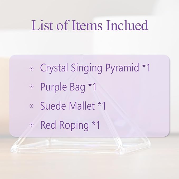 Omara 10 Inch Quartz Crystal Singing Pyramid Healing Musical Instrument + Carry Case Bag Powerful Energy